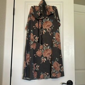 MRT 1030 Floral Top/Dress Beach Cover Up